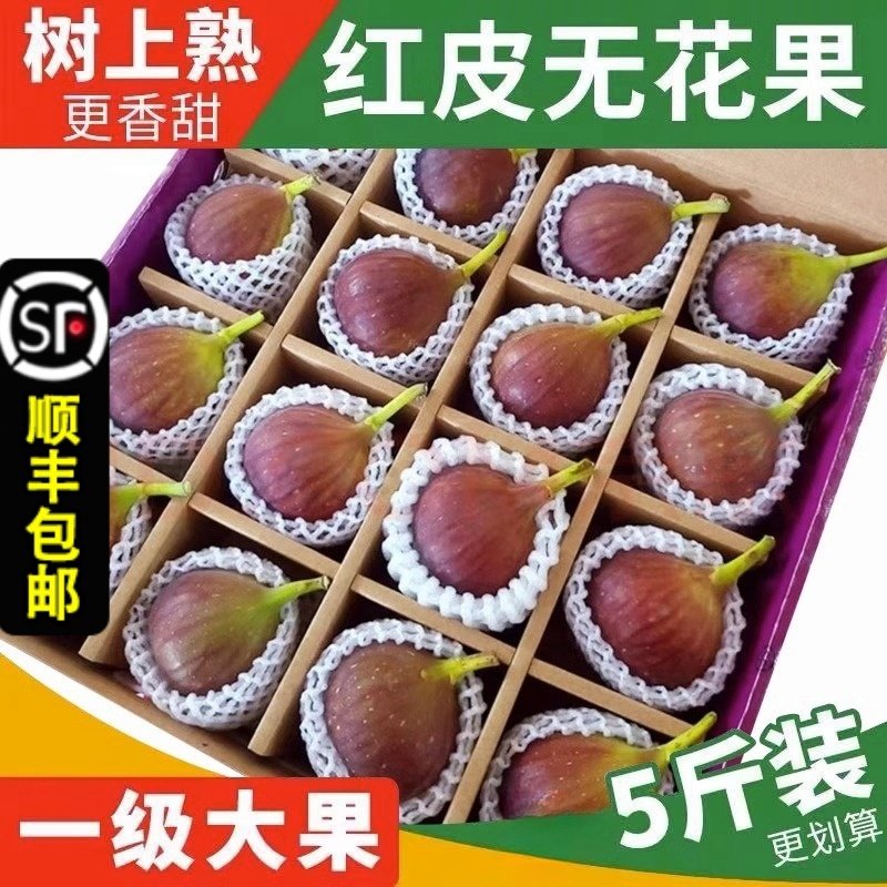 顺丰 新鲜红皮无花果5斤孕妇水果应当季大果青红皮鲜果整箱非威海,水产肉类/新鲜蔬果/熟食,无花果,淘宝优惠券,粉丝福利购,淘宝优惠卷
