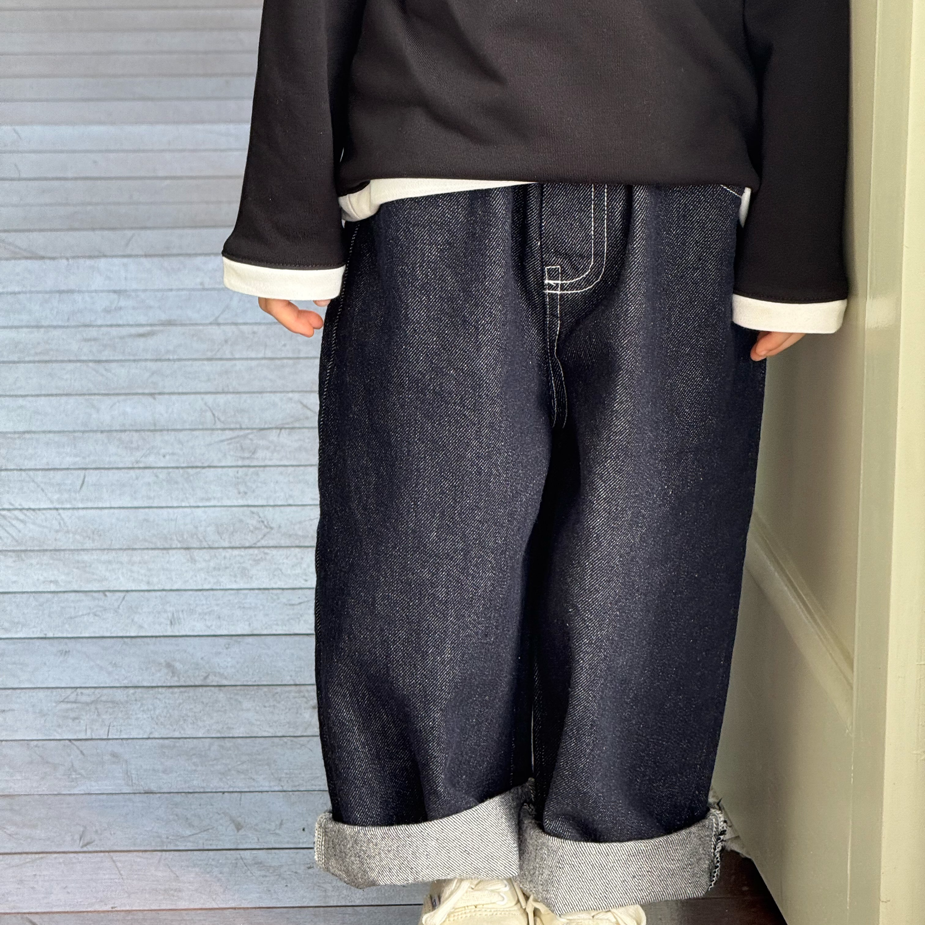 Pawn Tiger2025秋季新款儿童日系简约原色百搭活性不褪色软牛仔裤