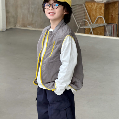 儿童户外机能撞色马甲