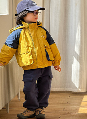 Pawn Tiger2025冬季新款儿童秋冬美式复古新雪丽棉服宽松短款棉服