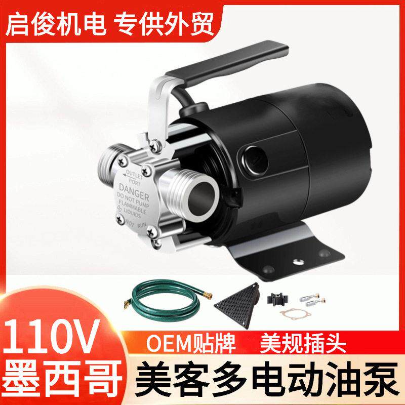 墨西哥110V抽油泵带水管套件迷你便携式输水泵自动控制水槽输送泵