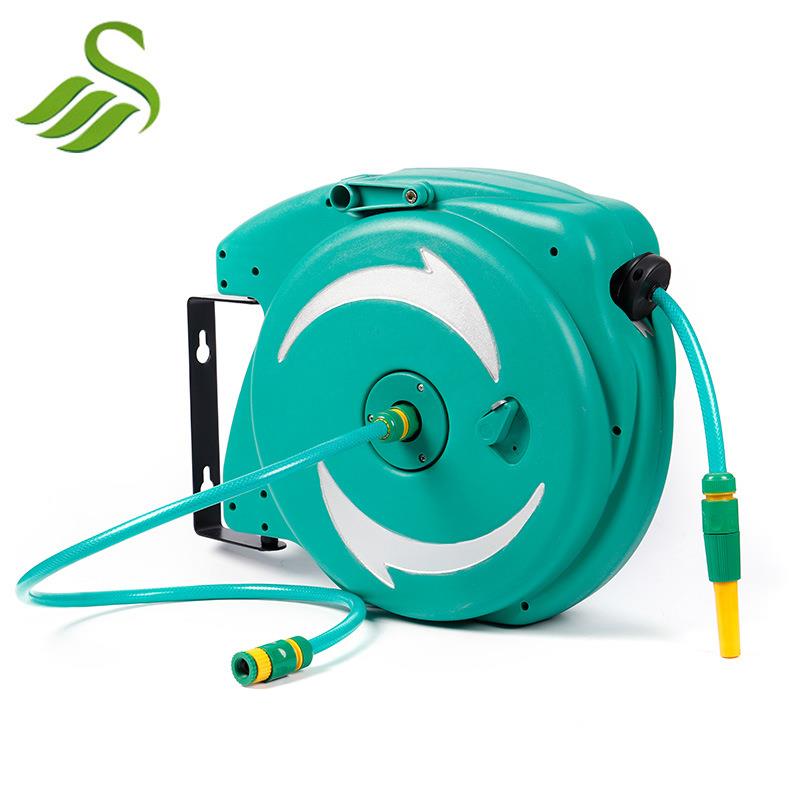 洗车浇花自动收管器收纳架壁挂式水车卷管伸缩回收箱式水管车