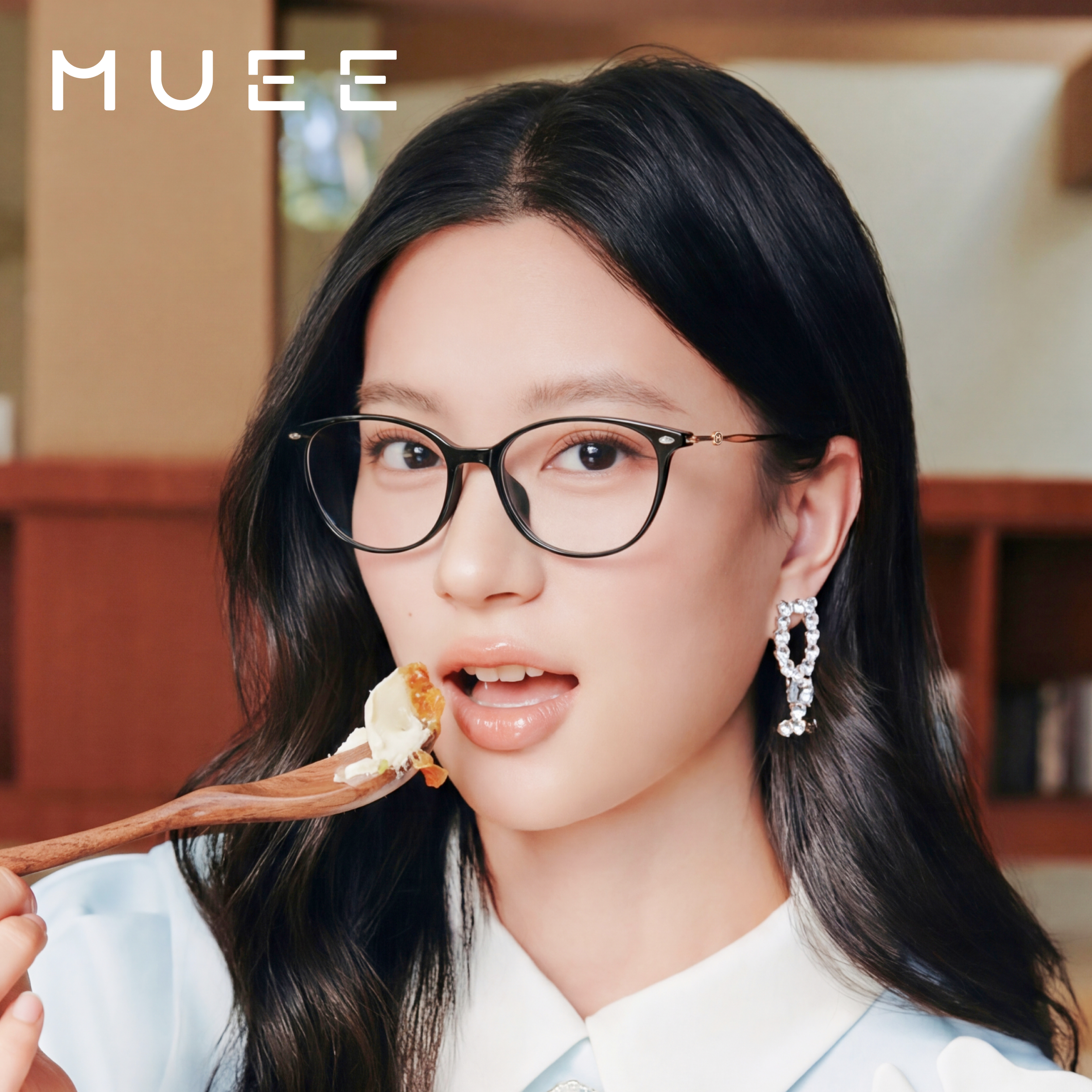 MUEE目意眼镜复古猫眼超轻时尚百搭近视眼镜框女款可配度数 ML205