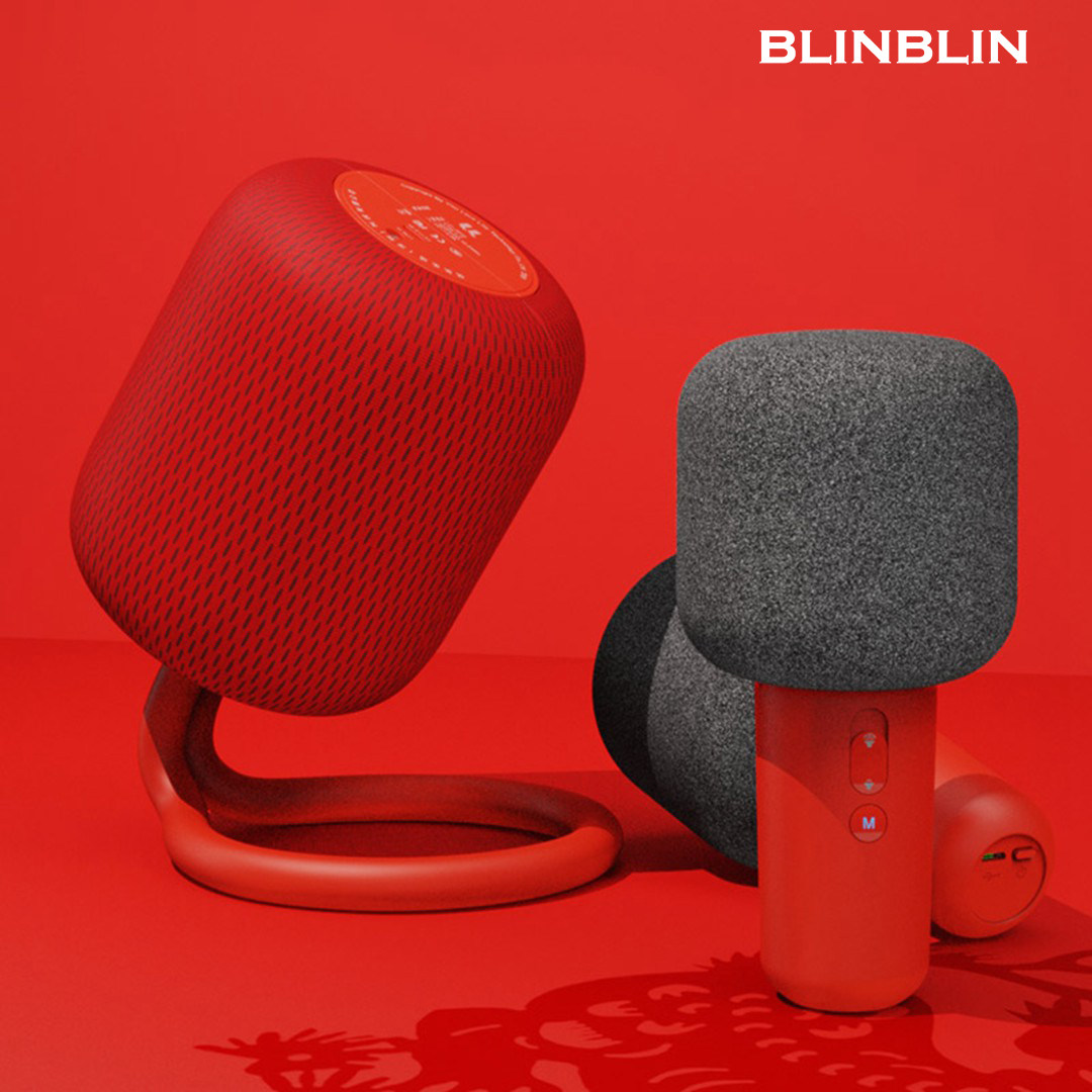BLINBLIN ik8卡拉OK音箱双麦克风唱歌音箱高清音质三频均衡自美音