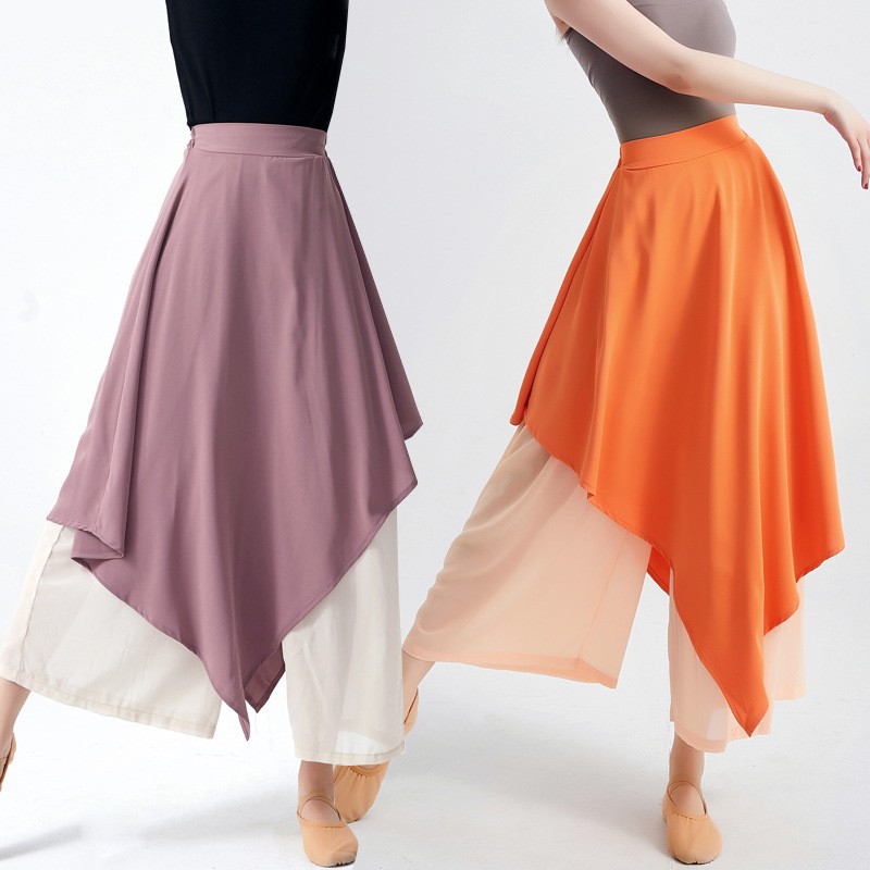 舞蹈汉服裤女中国风古典现代爵士民族舞练功服装表演子裙裤成人