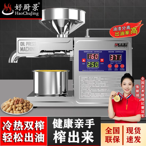 好厨景菜籽核桃榨油机商用全自动新款胡芝麻茶油花生黄豆炸油机
