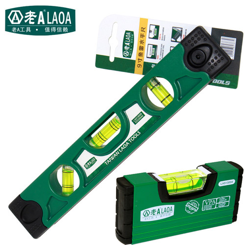 老 迷你便携水平尺 m 2m 9寸铝合金鱼雷平衡尺水平仪