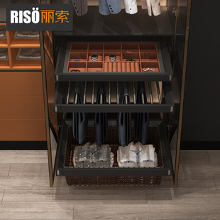 拉篮伸缩多功能裤 架滑轨家用衣帽间抽拉五金皮革首饰盒