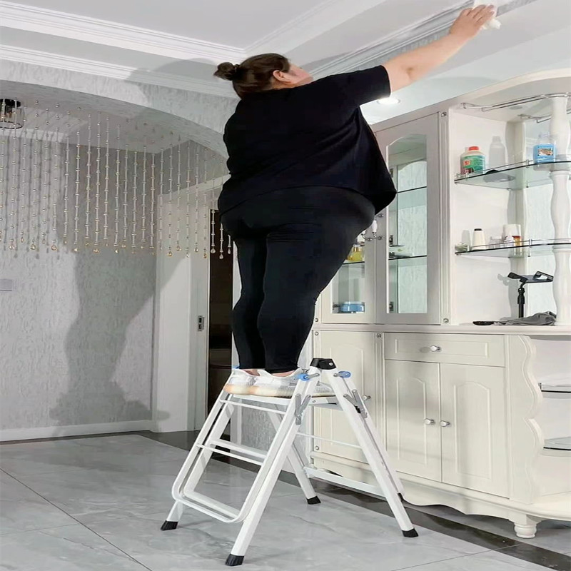 梯子晾衣架两用多功能免安装折叠焊接三四五步置地晾衣架梯乾焱