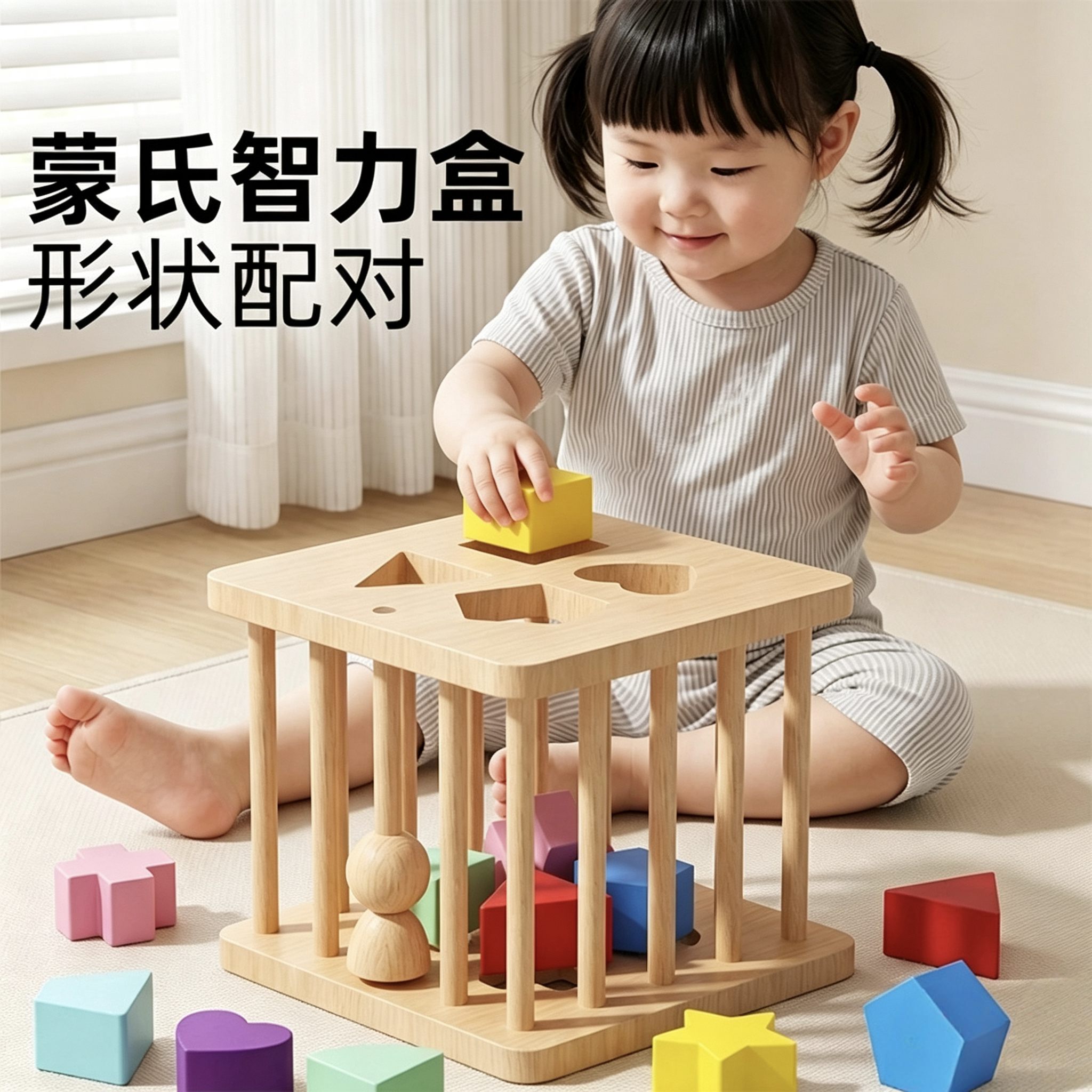 木丸子蒙氏形状配对早教玩具