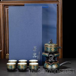 正品 泡轻茶 功夫茶具套壶装 家用客厅人石磨自动茶奢高档茶杯懒中式