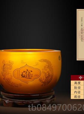正品聚宝盆摆件聚景德镇开陶业瓷客厅玄关鱼缸装饰招财财进宝乔迁
