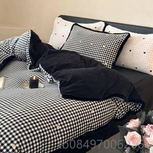 上冬季 正品 加厚牛奶绒床单笠四件套可爱少女风珊瑚绒法被套床兰用