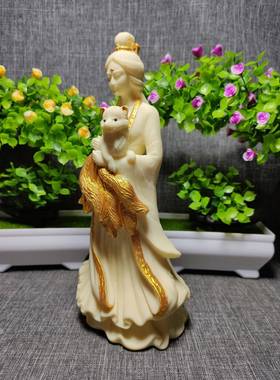 文九尾美狐女摆件办装公电脑桌面X5678玩摆件饰品狐仙人物摆件