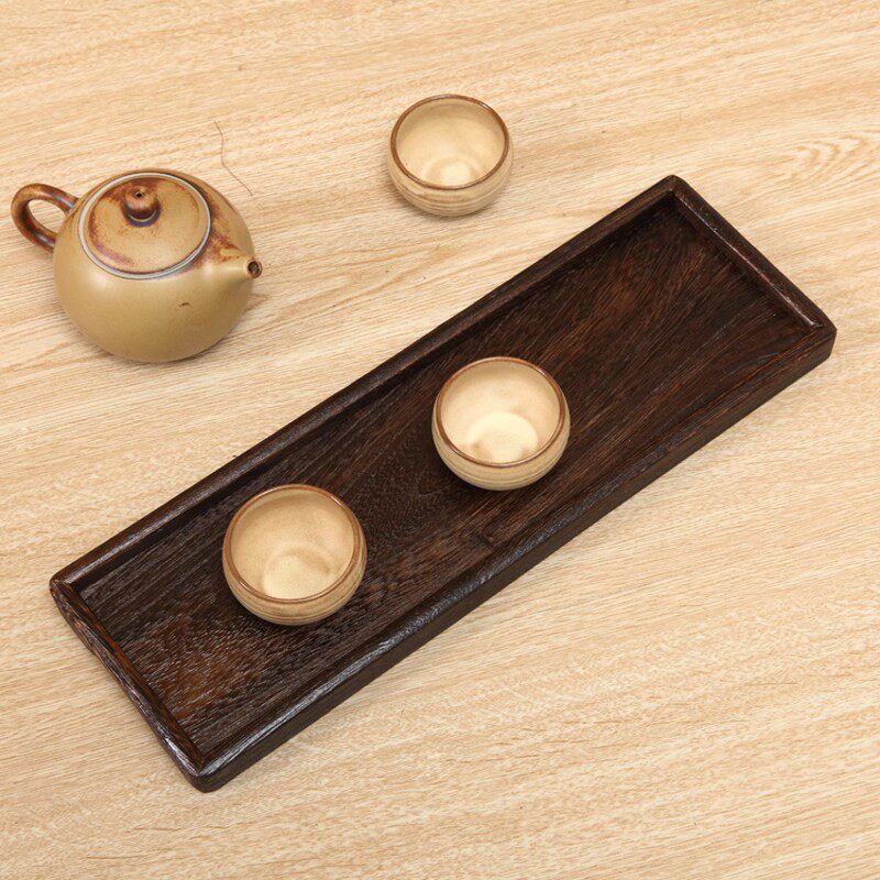 日式烧桐实木长方形茶盘茶托杯托盘果盘点心盘茶道零配长条茶盘