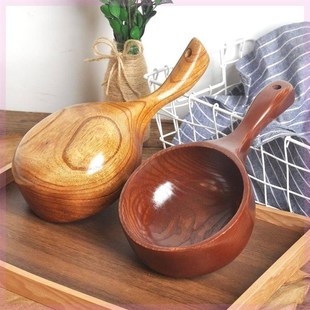 老式木水瓢泡澡洗澡木水勺厨房木头木瓢勺打舀挖盛水瓢家用大容量