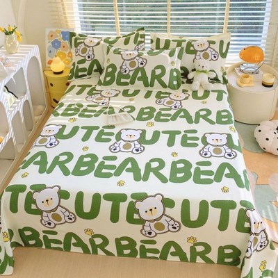 加厚加密床单单件双人单人学生宿舍磨毛被单枕套四季通用亲肤柔软