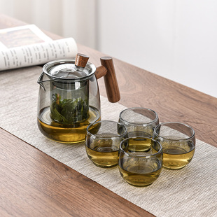 花茶泡茶壶 瓷牌茗玻璃茶壶单壶家用耐高温沏煮茶器电陶炉茶具套装