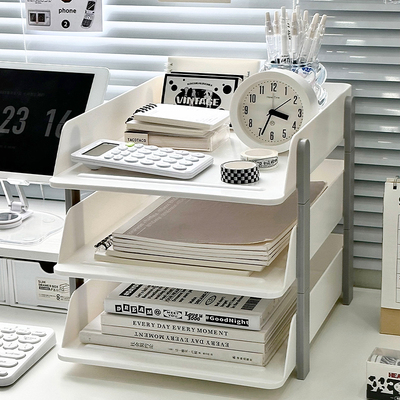 桌面置物架学生书桌书本多层收纳层架书架办公室工位桌上分层整理