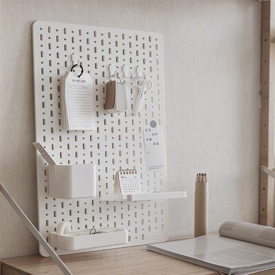 洞洞板置物架免打孔墙面上壁挂式可立办公书桌面搁板收纳整理架子