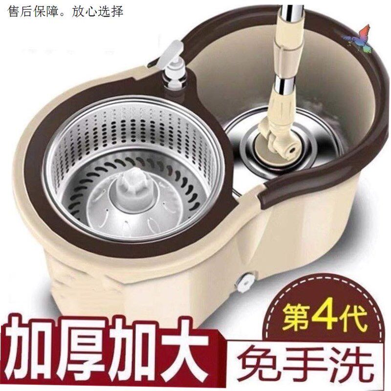 饭店拖布专用 饭厅 商用拖把桶单桶旋转拖把通用家用洗加厚大桶自