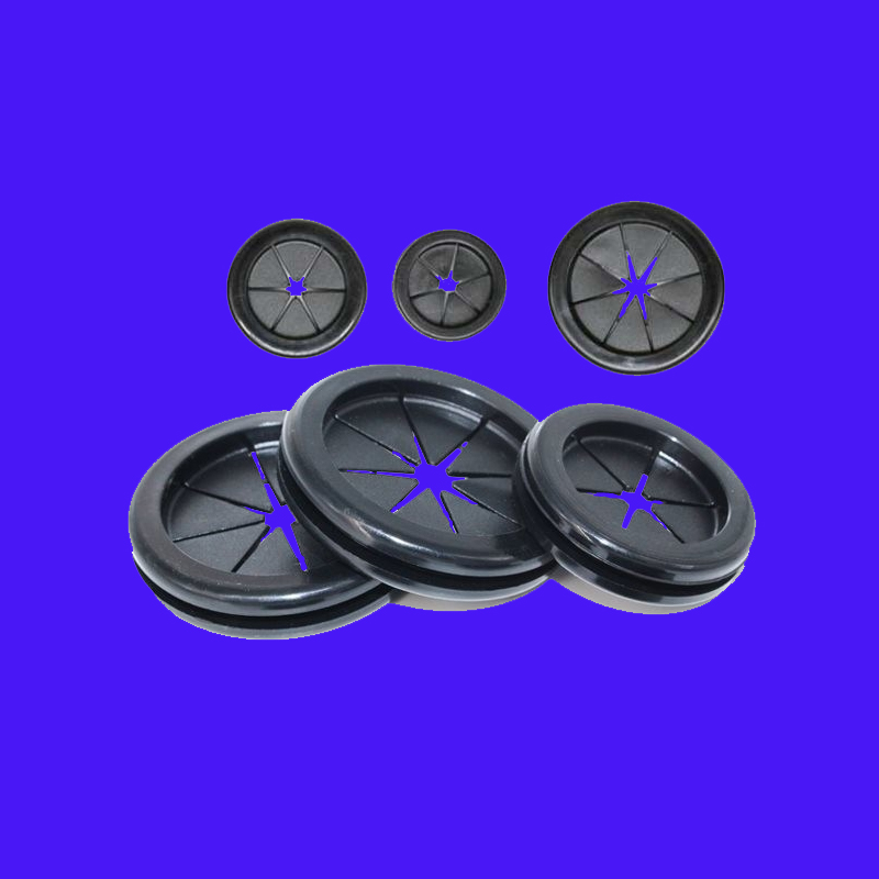 米字花瓣双面黑色护线圈防尘过线密封圈圆形出线环机箱橡胶圈脚垫
