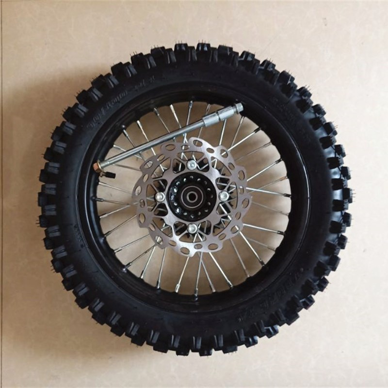 越野摩托车高赛配件70/100-17 90/100-14寸C碟鼓芯轮毂钢圈轮胎