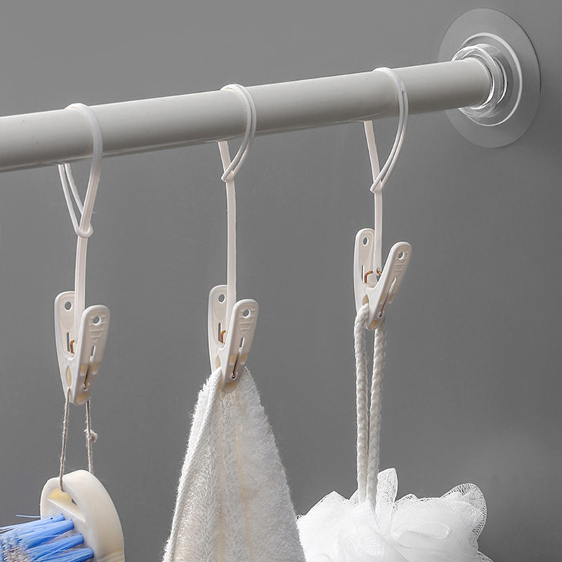 透明圆形粘贴式免打孔杆托窗帘杆固定座器伸缩杆固定挂钩支架