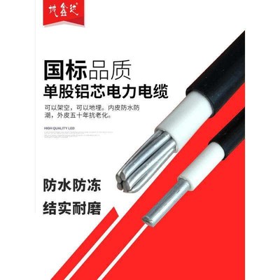 诚鑫达室外家用单芯电线电缆线4/6/10/16/25/35/50平方进户铝线户
