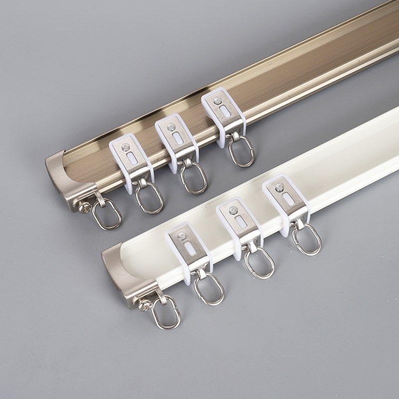 铝合金窗帘直轨道静音滑轨双轨单轨道滑轨罗马杆窗帘杆顶装侧装
