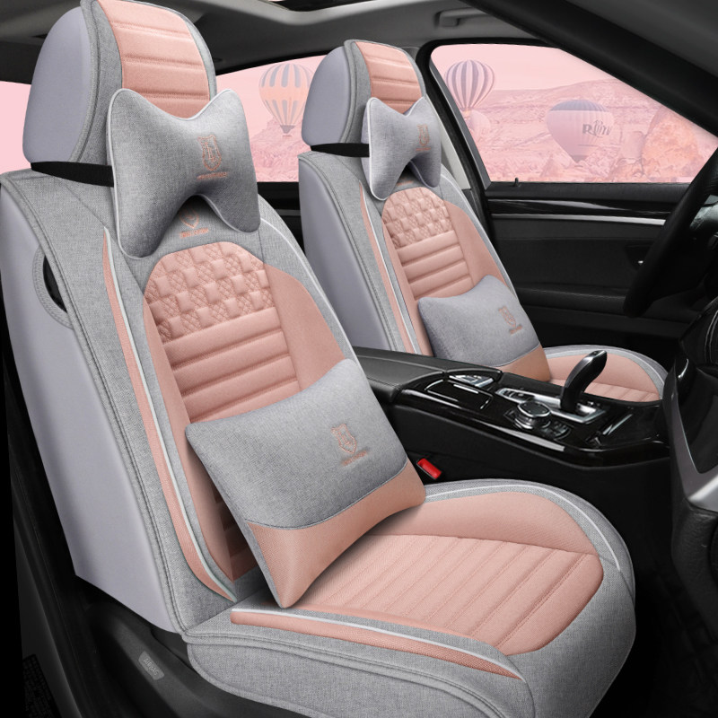 新款汽车座套四季通用布艺座椅套透气车垫夏季凉垫全包围坐垫座垫