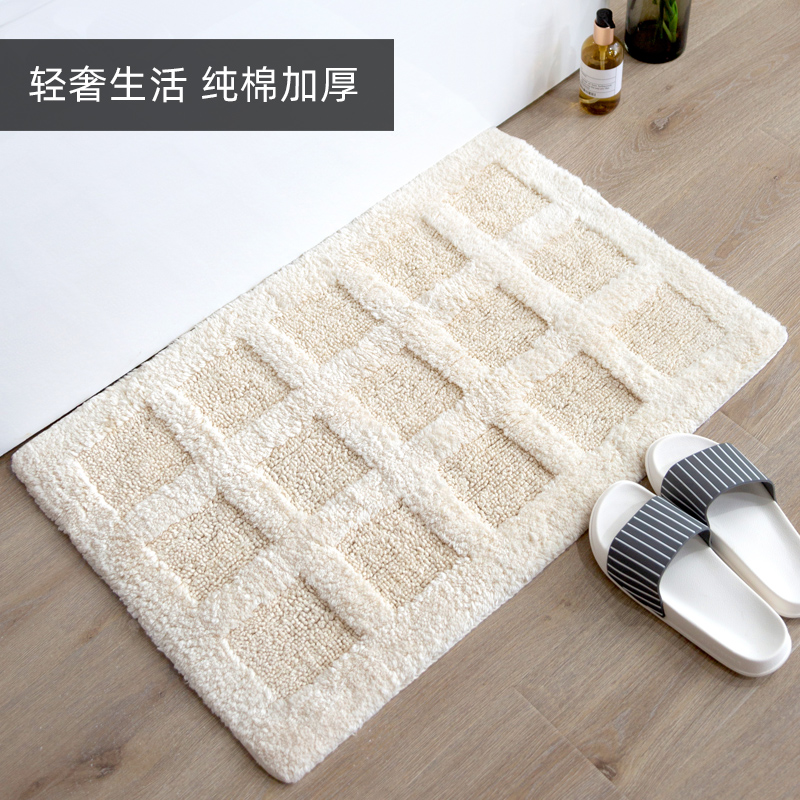 加厚棉毛绒进门地垫客厅玄关防滑垫卧室门垫厨房地毯浴室门口脚垫
