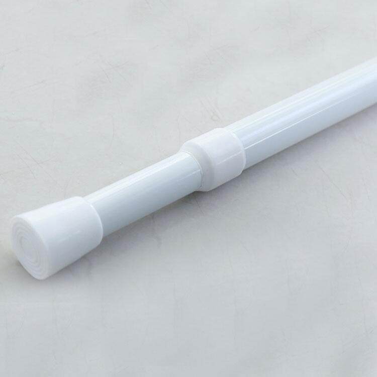 白色烤漆伸缩杆免安装浴帘杆窗帘撑杆免打孔半帘门帘窗帘杆配件