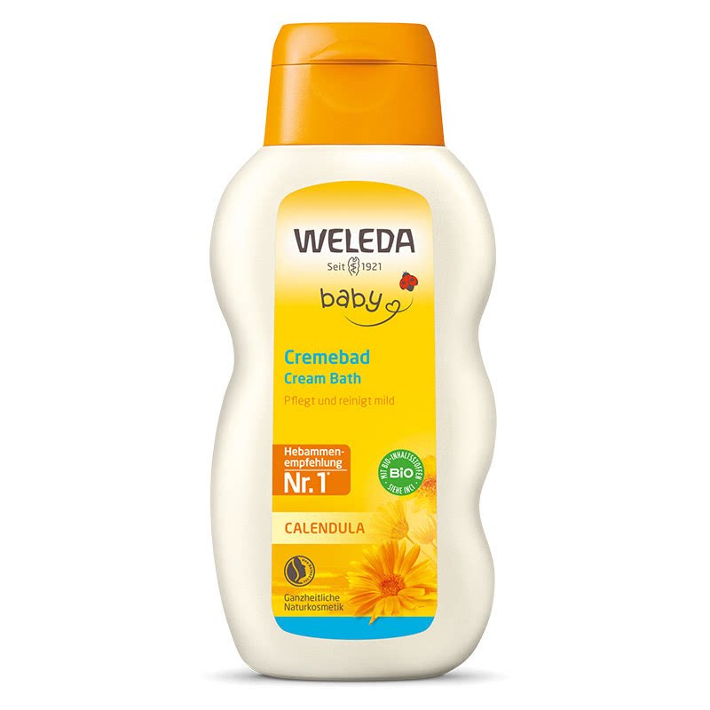 WELEDA维蕾德金盏花婴儿保湿沐浴乳牛奶泡浴乳200ml