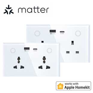 matter插座usb快充147智能双插WiFi扫码直接Homekit谷歌alexa语音
