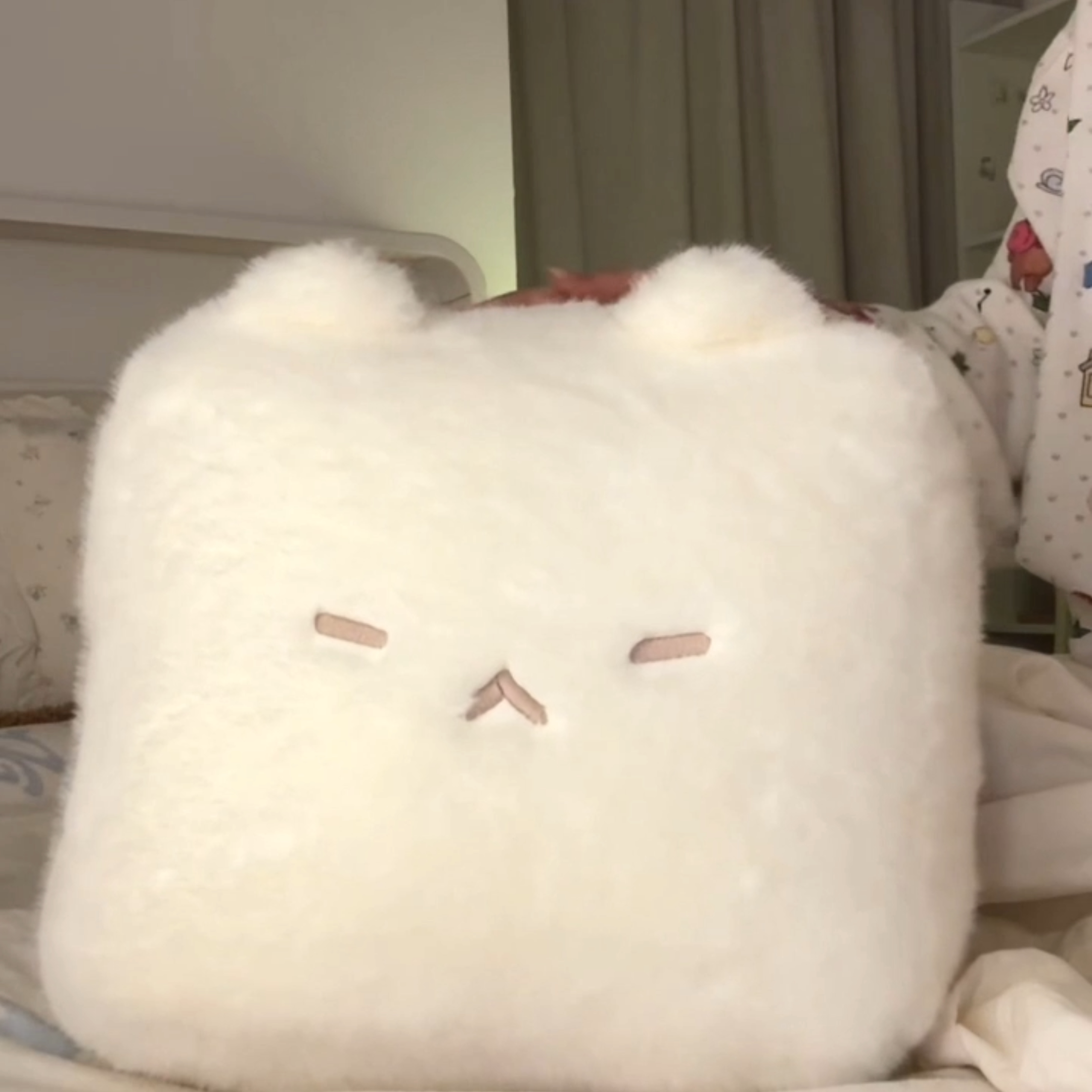 超萌方块猫咪玩偶叠叠猫玩偶霉豆腐抱枕软萌精致午休搭子毛绒靠枕