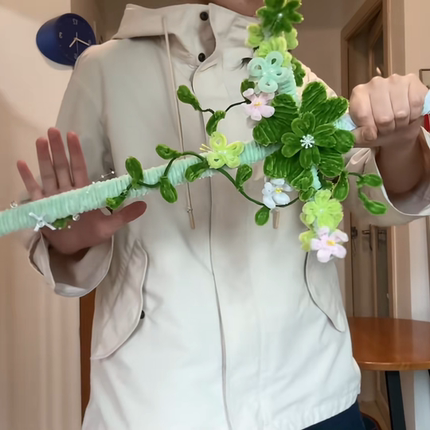 【桃花剑合集】扭扭棒桃花剑紫罗兰剑手工编织春日幸运四叶草宝剑
