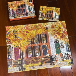 【现货】冬灯拼图全系列春夏秋冬四季拼图500片金箔成人益智解压