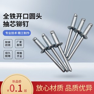 潢铁拉钉工厂自营拉铆钉 铁铆钉开口半圆头抽芯拉铆钉GB12618装