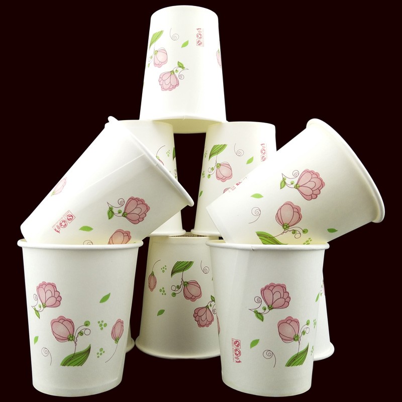 一次性纸杯家用加厚杯子彩色喜庆红色结婚商用水杯袋装整箱1000只