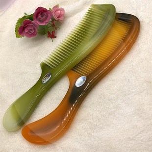 折不断梳子女麦秸秆家用雕花熟胶塑料女梳加厚防静电防摔头梳 2只