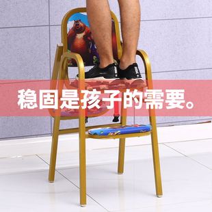 宝宝餐椅儿童餐桌椅家用酒店专用婴儿吃饭座椅主题卡通铁椅bb高凳