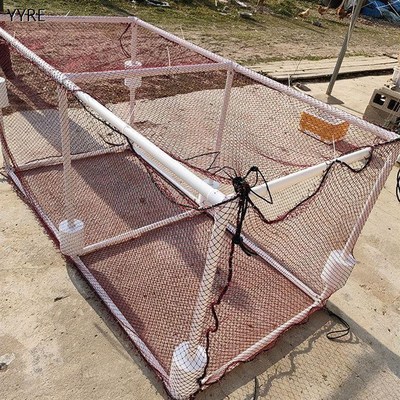 双层框架带盖存鱼养鱼网箱悬浮漂浮农家乐暂养钓鱼尼龙网可拆卸