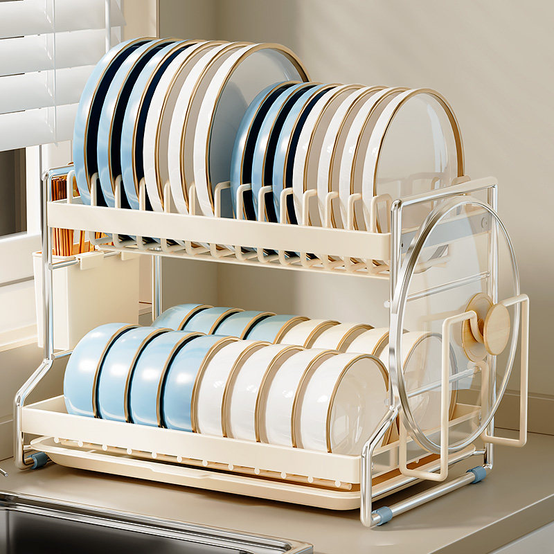 厨房水槽置物架台面洗碗碗碟架多功能放碗盘沥水架碗筷盒柜收纳架