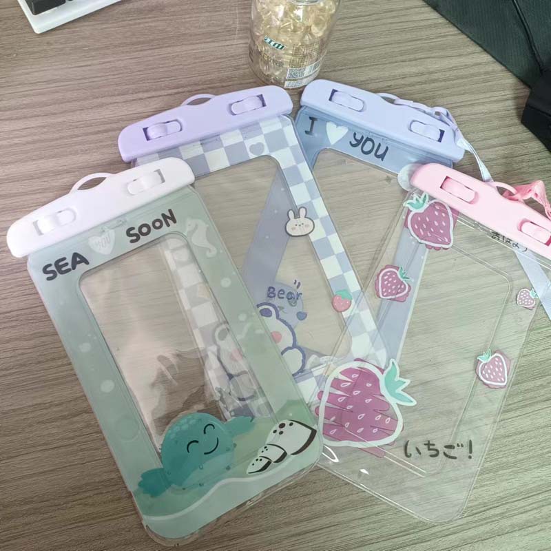 泼水节特惠款平面卡通手机防水袋 pv手机防水套直销不带气囊
