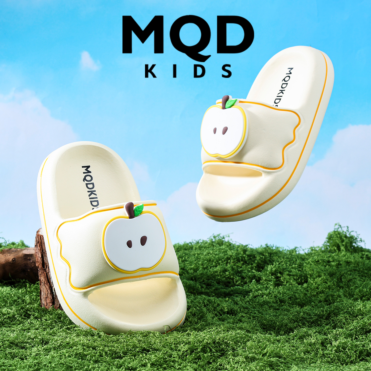MQD儿童拖鞋男童夏季2025新款宝宝室内防滑浴室洗澡苹果女童凉拖