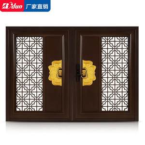 博盾铝合金庭院大门铝艺铁艺双开农村乡村庭院花园别墅院子电动门