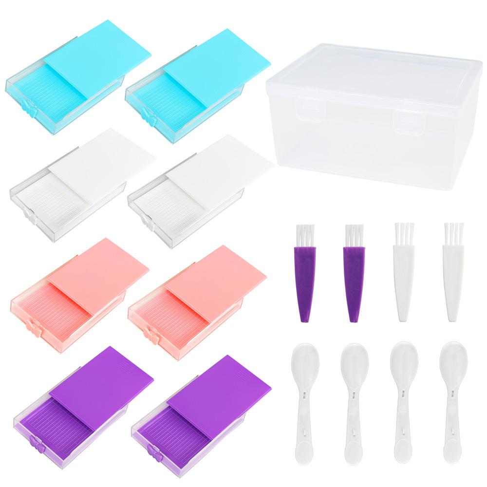 钻石画新款盒装翻钻盘 点钻盘漏斗盘带盖筛钻盘DIY钻石绣工具套装