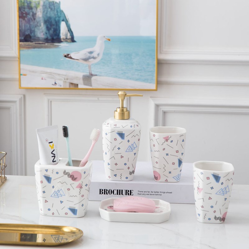 卫浴五件套酒店宾馆浴室洗漱套装用品刷牙漱口杯结婚新婚乔迁礼物