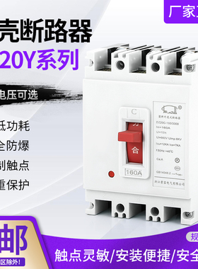 空气开关DZ20Y-100A/3300 160 225 400A 630 DZ20C-250塑壳断路器